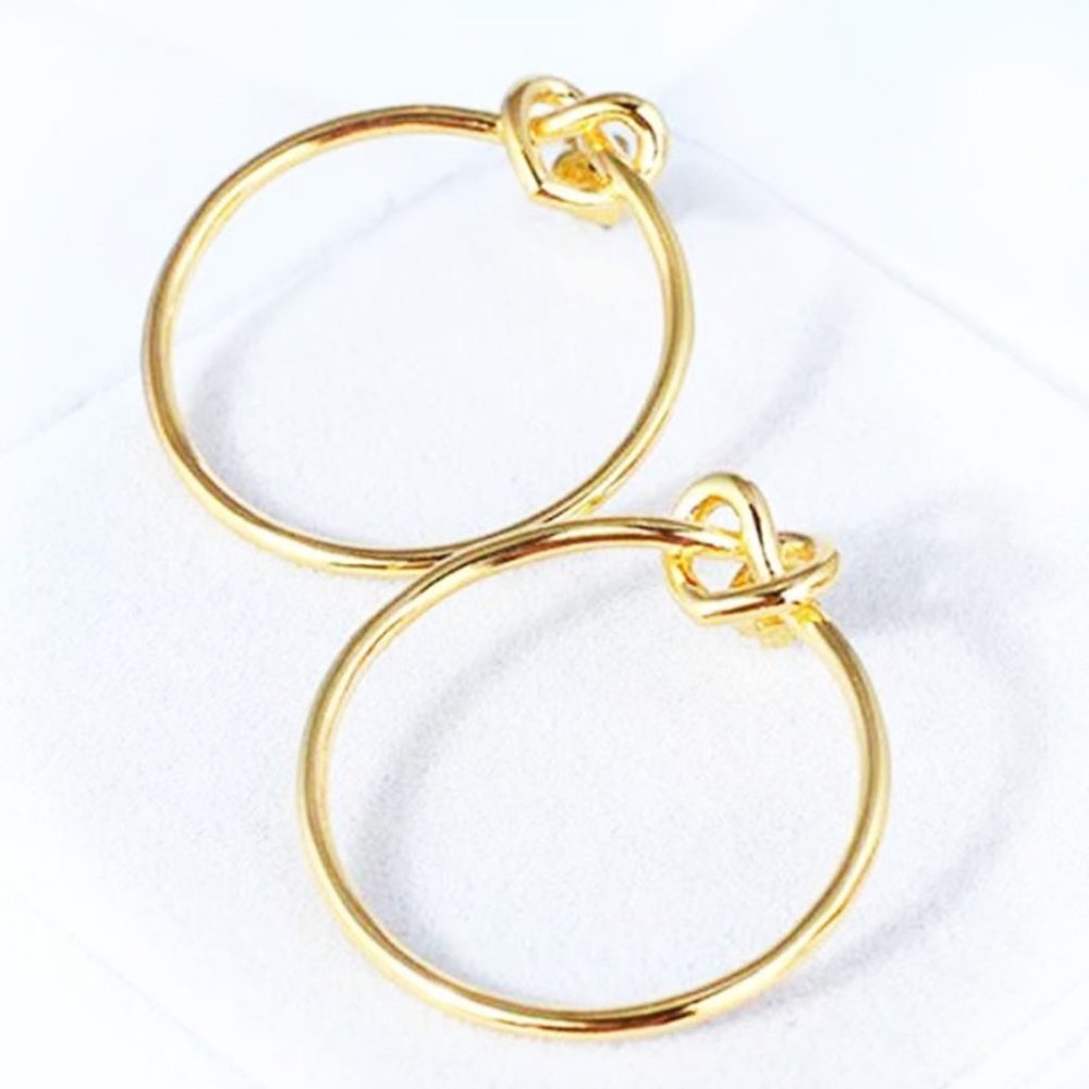 kate spade Loves Me Knot Gold Hoop Earrings - Picture 3 of 6